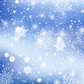 Winter blue background with snowflakes. Vector illustration. Royalty Free Stock Photo