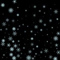 Winter blue and black background with snowflakes. Vector Illustration. Royalty Free Stock Photo