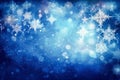 Winter blue christmas background.Merry Christmas and happy New Year greeting card with copy-space.Christmas landscape with snow Royalty Free Stock Photo