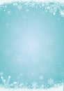 Winter Blue Christmas Background With Snowflake Border