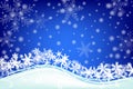 Winter blue design background with snowflakes. Vector illustration. Royalty Free Stock Photo