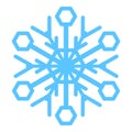 Winter Blue Freeze Snowflake Thick Line Icon