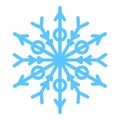 Winter Blue Freeze Snowflake Thick Line Icon