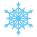 Winter Blue Freeze Snowflake Thick Line Icon