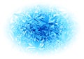 Winter blue frost pattern on white background Royalty Free Stock Photo