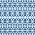 Winter blue hexagonal snowflakes pattern Royalty Free Stock Photo