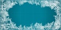 Winter blue ice frost background. Eps8. RGB Global colors. The frozen window background with ineli patterns can be used Royalty Free Stock Photo