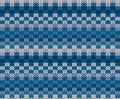 Winter blue knitted pattern, vector