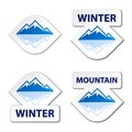 Winter blue mountain stickers