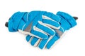 Winter blue ski gloves isolated Royalty Free Stock Photo