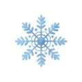 Winter blue snowflake on white background. Royalty Free Stock Photo
