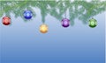 Blue vector background with christmas balls Royalty Free Stock Photo