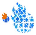 Winter Blue Water Composition World Fire Icon