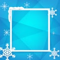 Winter boarder frame with snowflake over blue background vector