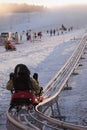 Winter bobsled track in winter