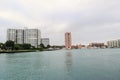 Lake Boca Raton with city sky line Royalty Free Stock Photo