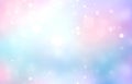 Winter bokeh, blue pink blurred background.Abstract soft glowing lights illustration. Holiday backdrop.Christmas texture Royalty Free Stock Photo