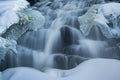 Winter Bond Falls Framed by Ice and Snow Royalty Free Stock Photo