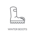 winter Boots linear icon. Modern outline winter Boots logo conce