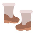 winter boots shoes vector illustration icon. For men women and children. Snow and rain