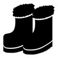 Winter boots silhouette Royalty Free Stock Photo
