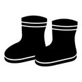 Winter boots silhouette Royalty Free Stock Photo