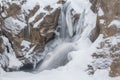 Winter, Boulder Falls Framed by Snow and Ice