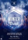 Winter break Banner Background. Winter Forest Landscape.nix, Happy New Year wish and Santa Claus Royalty Free Stock Photo