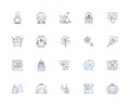 Winter break line icons collection. Snow, Skiing, Hot cocoa, Relaxation, Family, Friends, Travel vector and linear