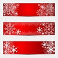 Winter bright seasonal Banners in red. Royalty Free Stock Photo