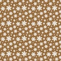 Winter brown seamless pattern with snowflakes