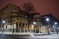 Winter in Bucharest - Stavropoleos Monastery Royalty Free Stock Photo