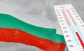 Winter in Bulgaria with severe cold, negative temperature, Cold season in Bulgaria, cruelest coldest weather in Bulgaria, Flag