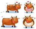 Winter bulls Royalty Free Stock Photo