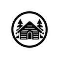 Winter cabin icon