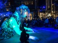 `Winter Camp` 6 meter glowing giant Marri Dyin, one of the largest puppets constructed in Australia at Barangaroo for Vivid Sydney Royalty Free Stock Photo