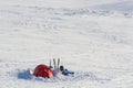 Winter camping tour skiers Sylarna Sweden