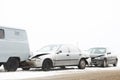 Winter car crash accident Royalty Free Stock Photo