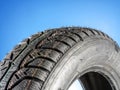 Winter car tire Royalty Free Stock Photo