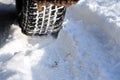 Winter car tire tread Royalty Free Stock Photo