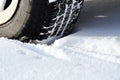 Winter car tire tread Royalty Free Stock Photo