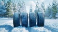 The winter car tires.AI generated image Royalty Free Stock Photo