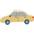 Winter car traveling under snow vector icon Royalty Free Stock Photo