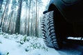 Winter car wheel Royalty Free Stock Photo