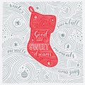 Winter Card. The Lettering - Good And Sweet Dreams. New Year / Christmas Design. Handwritten Swirl Pattern.