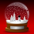 Winter card snow globe Royalty Free Stock Photo