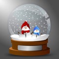 Winter card snow globe Royalty Free Stock Photo