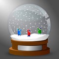 Winter card snow globe Royalty Free Stock Photo