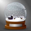 Winter card snow globe Royalty Free Stock Photo