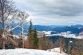 Winter Carpathian mountains landscape